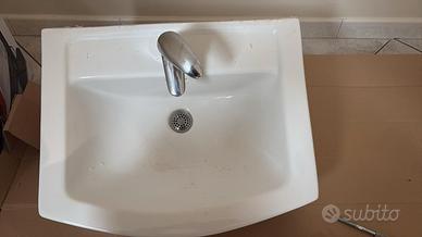 lavandino bianco bagno cm60x48 +rubinetto+tubi 