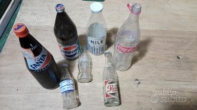 Lotto di bottiglie FANTA,PEPSI,GASSOSA, vintage