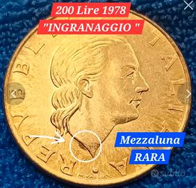 200 Lire 1978  Rara Mezzaluna