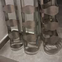 Porta bottiglie acciaio color argento 45x9 marca 