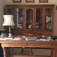Libreria + scrivania noce fatti a mano