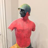 Statua in gesso artistica con base in rovere – pez