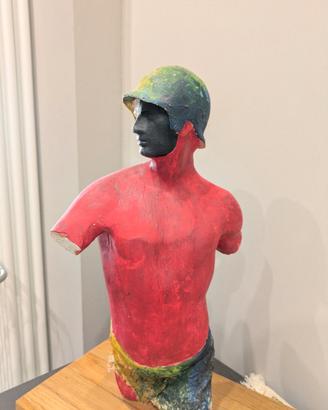 Statua in gesso artistica con base in rovere – pez
