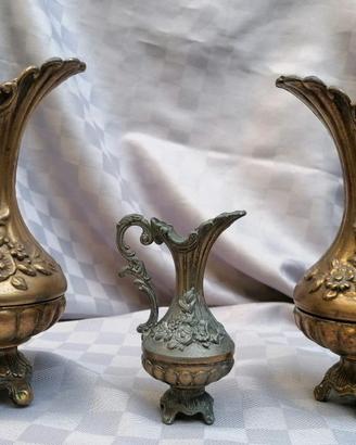 Tris Brocche Vintage Ottone Stile Barocco/Luigi XV