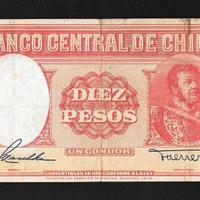 Banconota 10 pesos cileni serie R