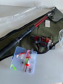 Set pescatore 25 pz canna mulinello gear 1:4:7 nv