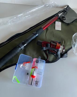 Set pescatore 25 pz canna mulinello gear 1:4:7 nv