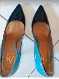 scarpe blu vernice