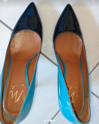 scarpe blu vernice