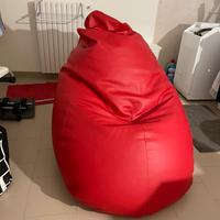 Pouf poltrona a sacco ecopelle rosso