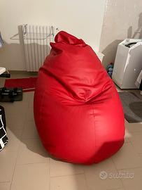 Pouf poltrona a sacco ecopelle rosso