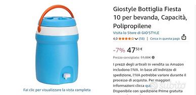 Giostyle o Gio style Fiesta bottiglia contenitore 