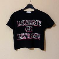 T-Shirt Crop Top Bambina Ragazza Me Gusta Love Me