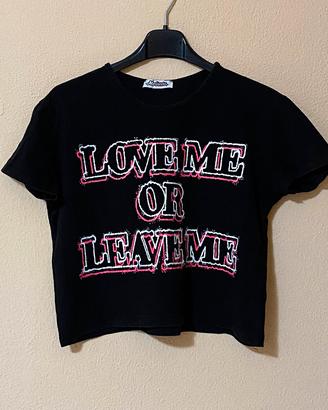T-Shirt Crop Top Bambina Ragazza Me Gusta Love Me