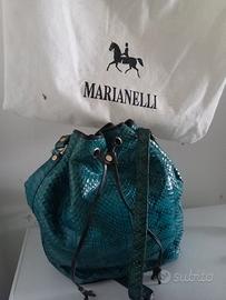 BORSA MARINELLI  IN VERO PITONE VERDE CON  DUSTBAG