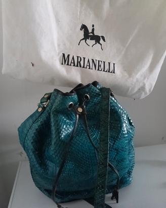 BORSA MARINELLI  IN VERO PITONE VERDE CON  DUSTBAG