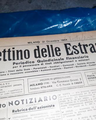 Raccolte giornali finanza annate  1954 1958