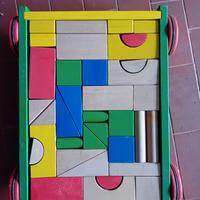 carretto gioco legno trainabile 