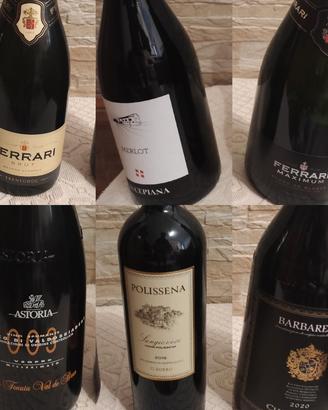 LOTTO 6 BOTTIGLIE VINI E SPUMANTI