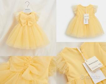 Monnalisa abito in tulle seta farfalla giallo