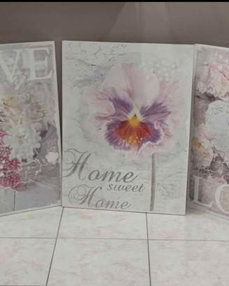 Set di 3 Quadri decorativi moderni su tela