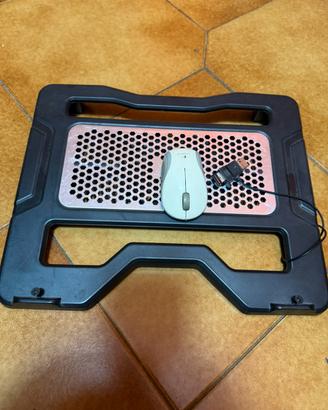 Supporto pc con ventola e mouse PC wireless