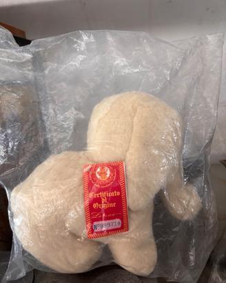 Elefante di peluche Lenci vintage, con cartellino