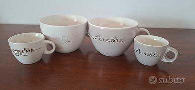Set 4 tazze colazione caffè idea coppia 