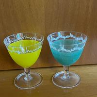 Set 2 calici in vetro vintage