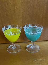 Set 2 calici in vetro vintage