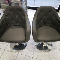 Coppia di Poltrone Girevoli 360° in Ecopelle 