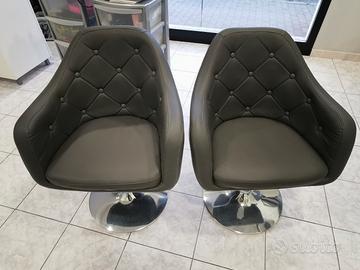 Coppia di Poltrone Girevoli 360° in Ecopelle 