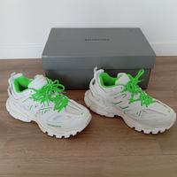 scarpe Balenciaga uomo track biancolacci verdi 