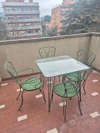 Set da giardino in ferro battuto verde