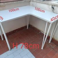 Scrivania angolare harté bianca