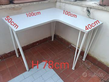 Scrivania angolare harté bianca