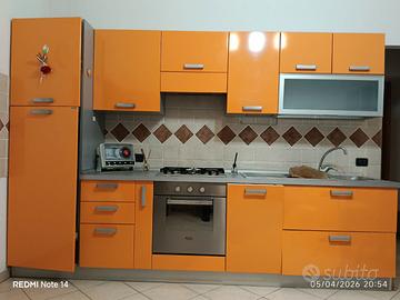Cucina 3,16m Arancio Lucido Completa