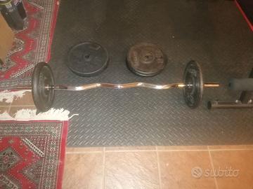 Bilancere sagomato + pesi