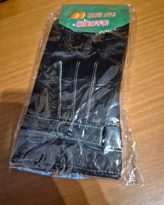 Guanti neri in finta pelle 