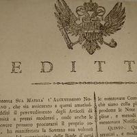 Raro editto originale Veneziano 1802