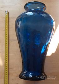 VASO IN VETRO AZZURRO SCURO / BLU ANNI 60 / 70 VED