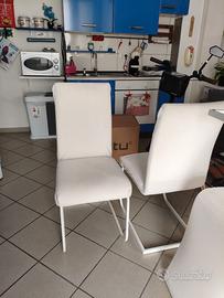 Set 8 coprisedie elasticizzate bianche schienale