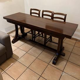 Tavolo stile fratino apribile noce massello