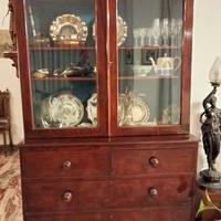 Libreria secretaire in mogano, antico vittoriano