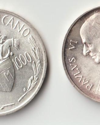2x Monete Vaticano Argento 500 1000 lire FDC