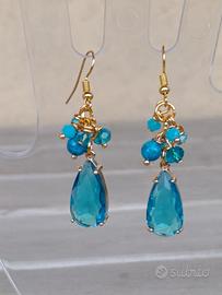 Orecchini Murano e mezzicristalli 