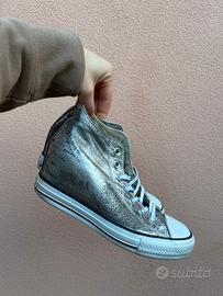 Converse All star argenti con tacco 39