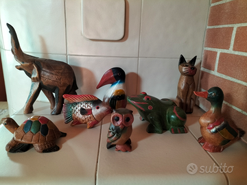 Set 8 animali in legno