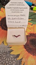 anello Oro18kt con 0.90ct di rubini 
