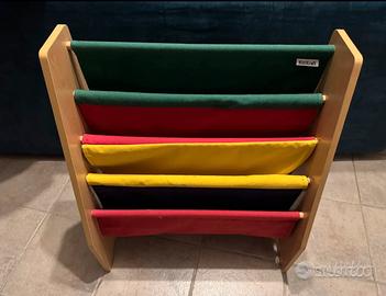 Libreria kidkraft in legno e tessuto